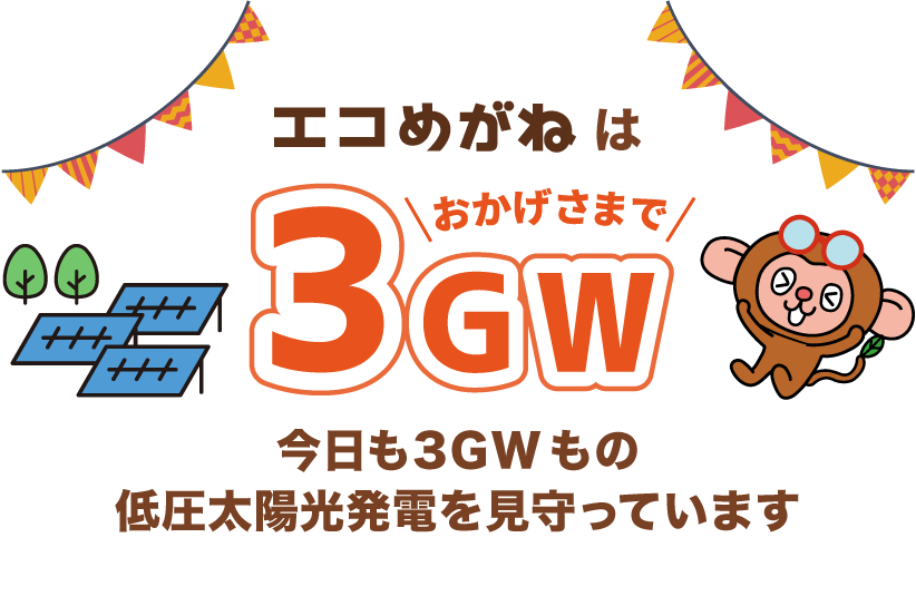 エコめがねはおかげさまで3GW！