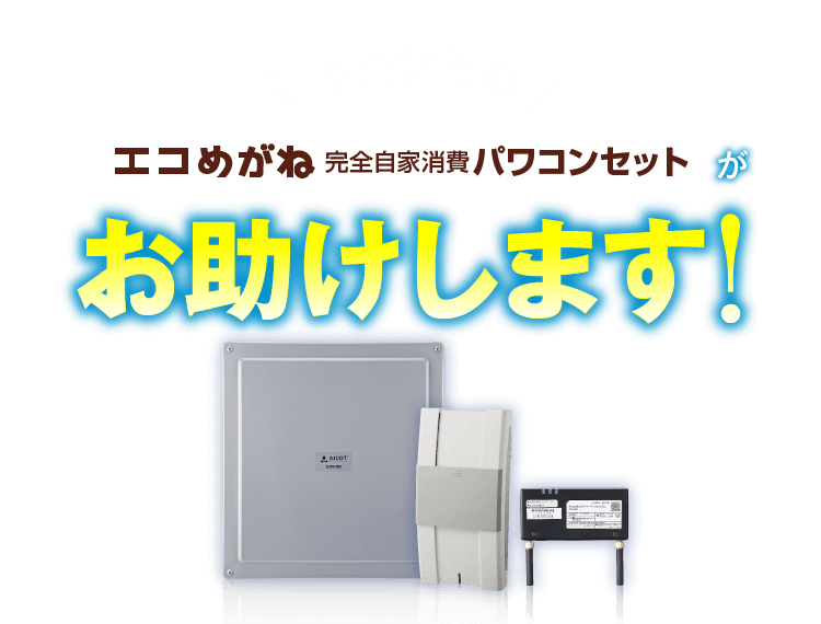 そのお悩み エコめがね完全自家消費パワコンセットがお助けします！